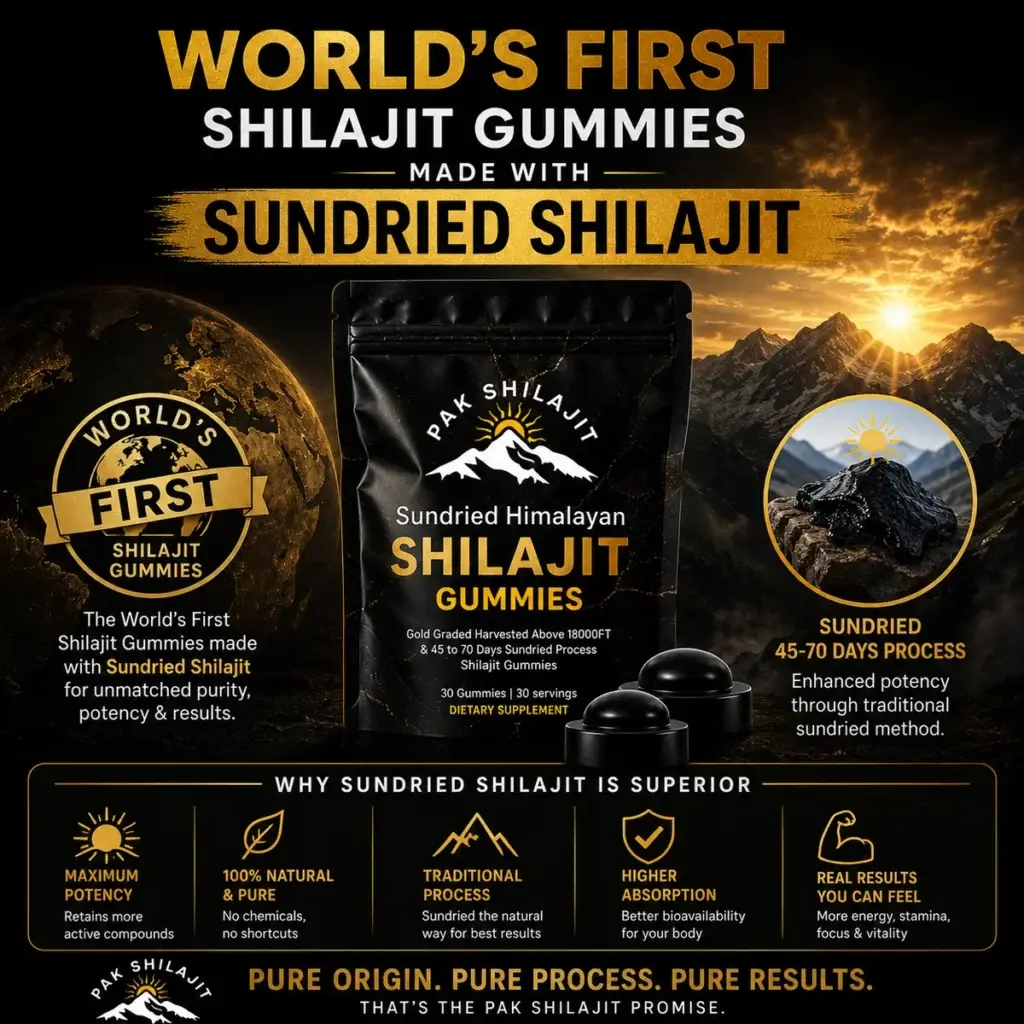 Gummies made with 200mg of real sun-dried shilajit resin
