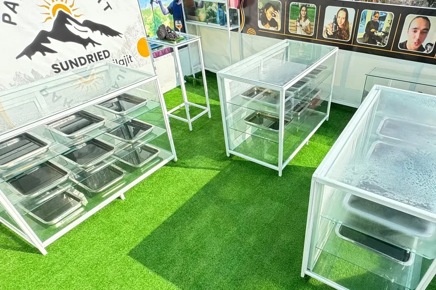 Open-air drying beds, day 1 to day 70