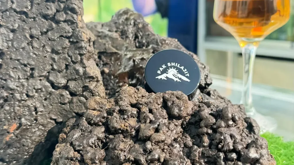 Raw shilajit collected from Himalayan rock faces