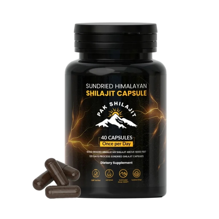 Bottle of Pak Shilajit sun-dried shilajit capsules